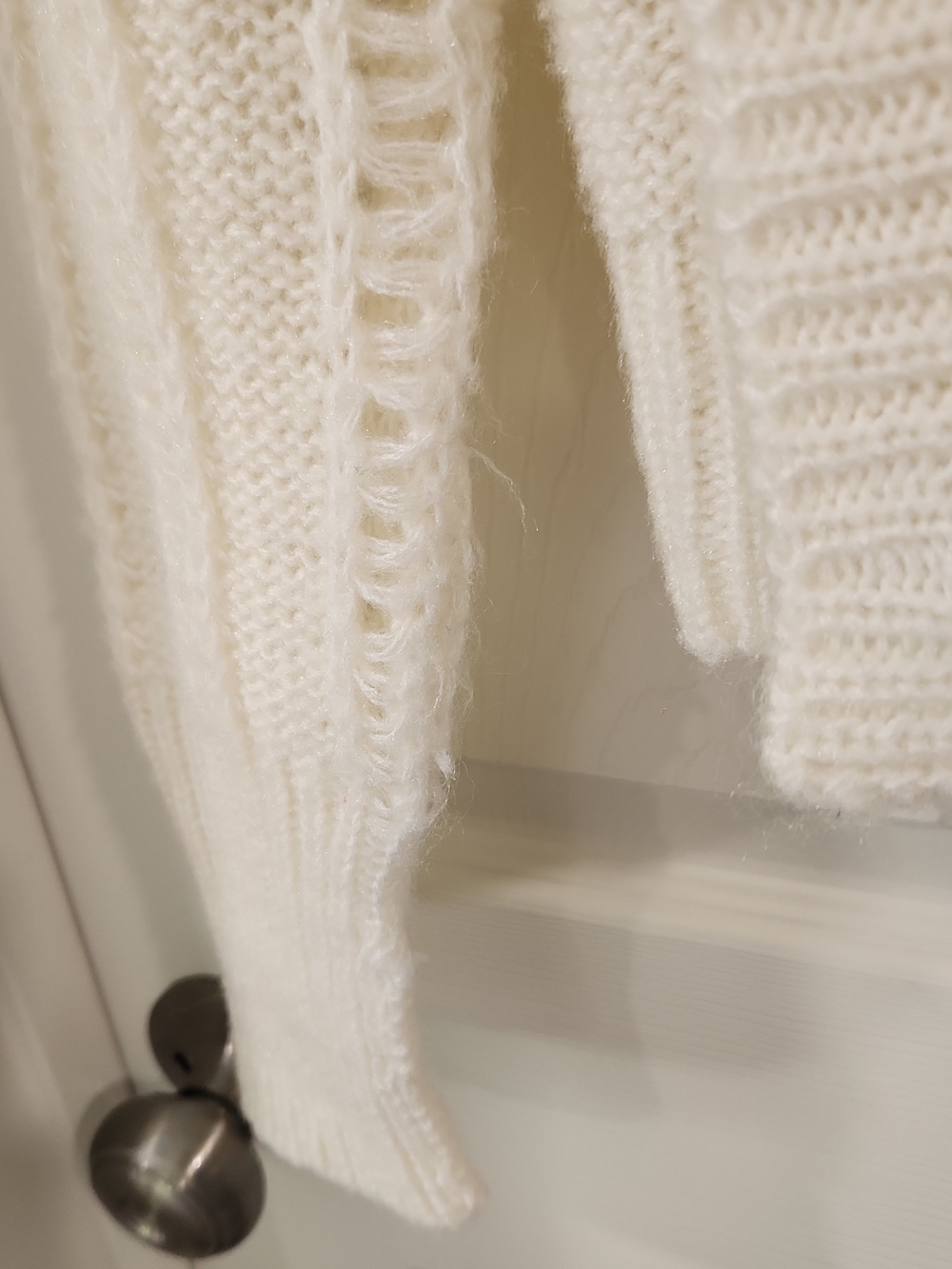 Vintage 70s-80s Jean Nicolas Paris Cardigan Sweater Large Ivory Cream - Picture 4 of 10